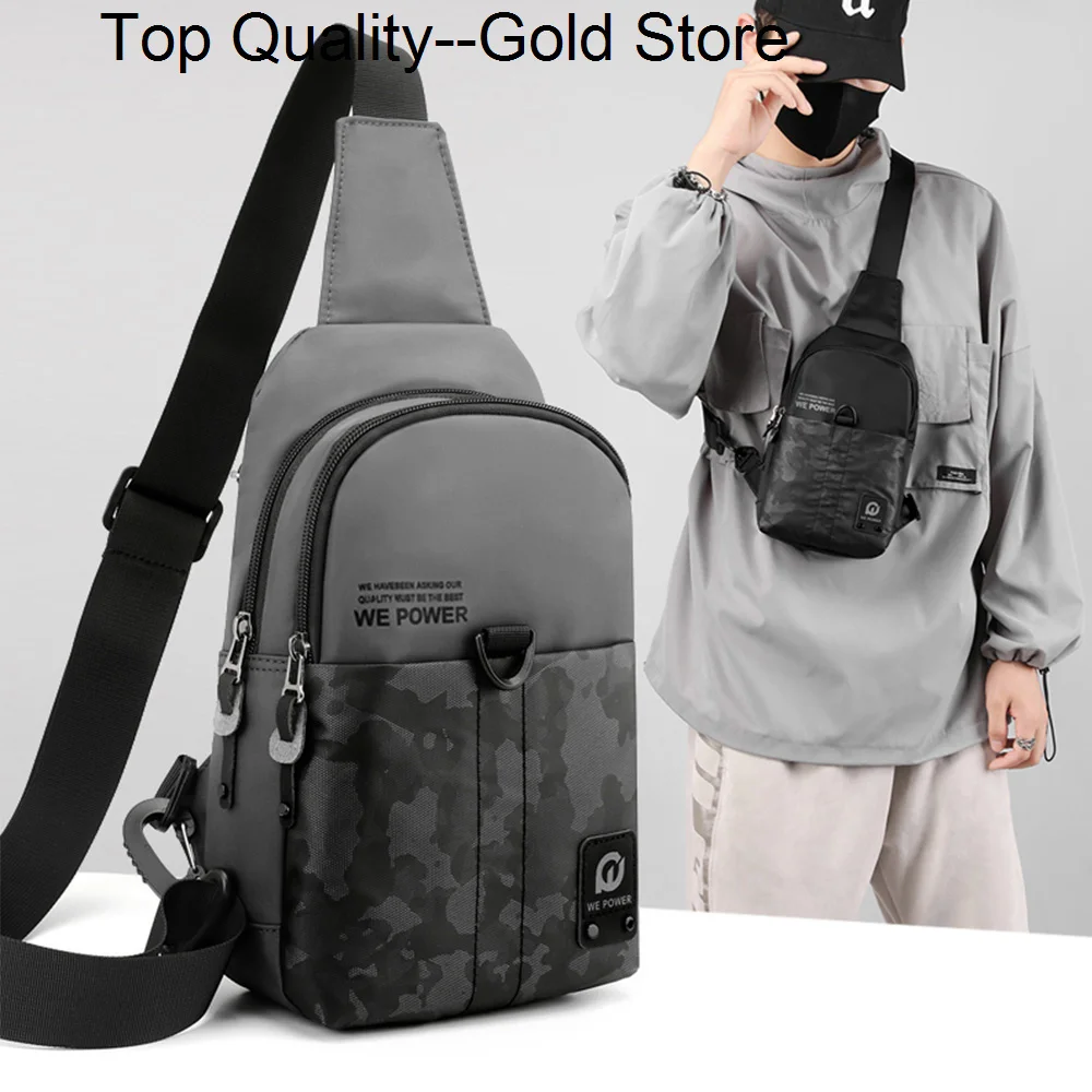 

Men Cross Body Shoulder Backpack Sling Chest Bag Outdoor Sports Travel Waterproof Nylon Male Crossbody Side Messenger