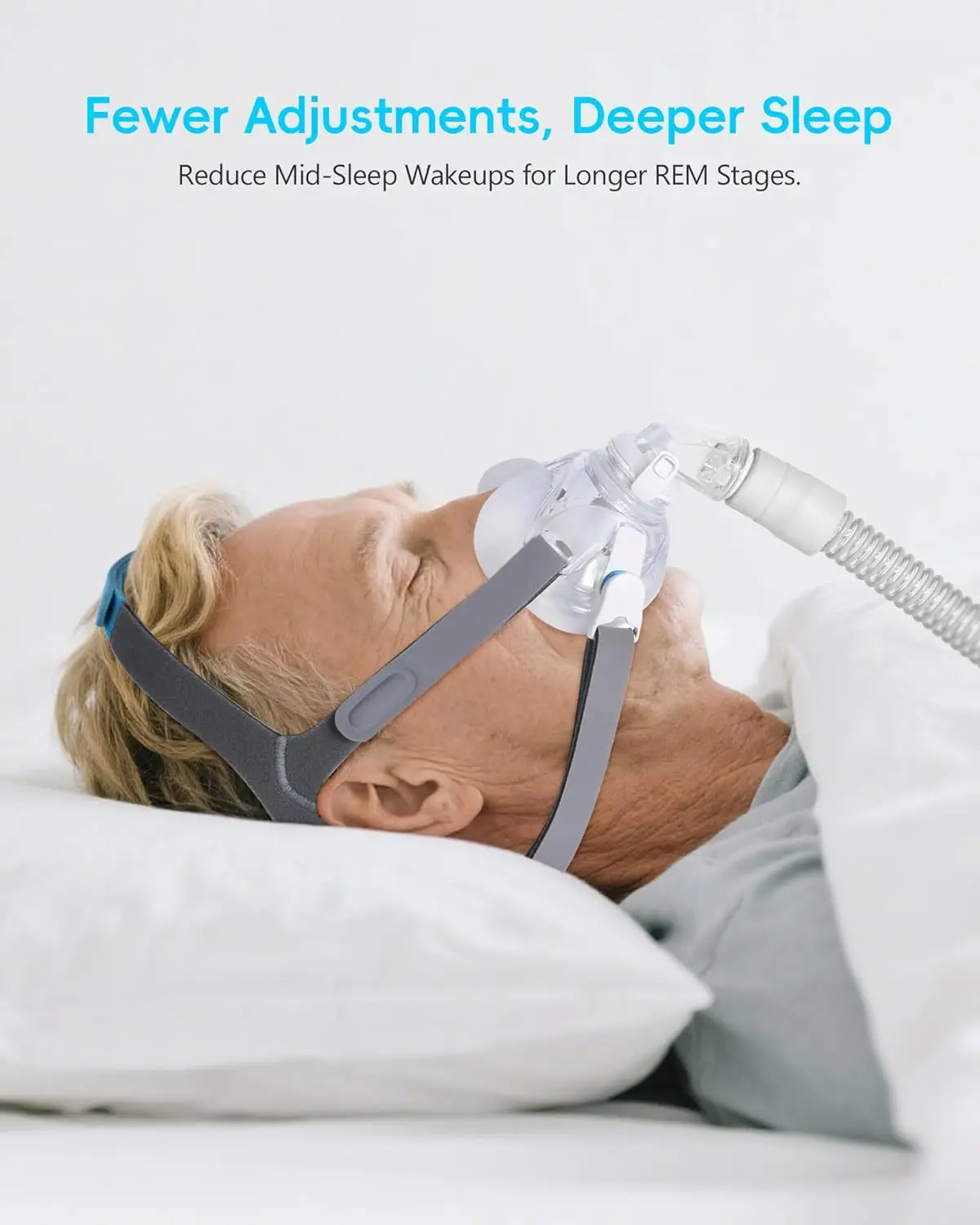 Adjustable Soft Headgear Strap for AirFit F30 Full Face CPAP Mask Replacement Headgear Magnetic Clip for Comfortable Secure Fit