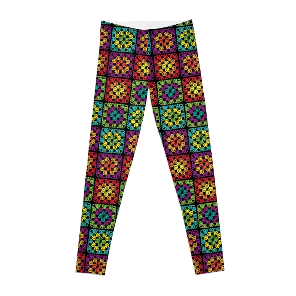 

Crochet Granny Square Yarn Pattern Leggings Women's legging gym pants leggings woman sport pants