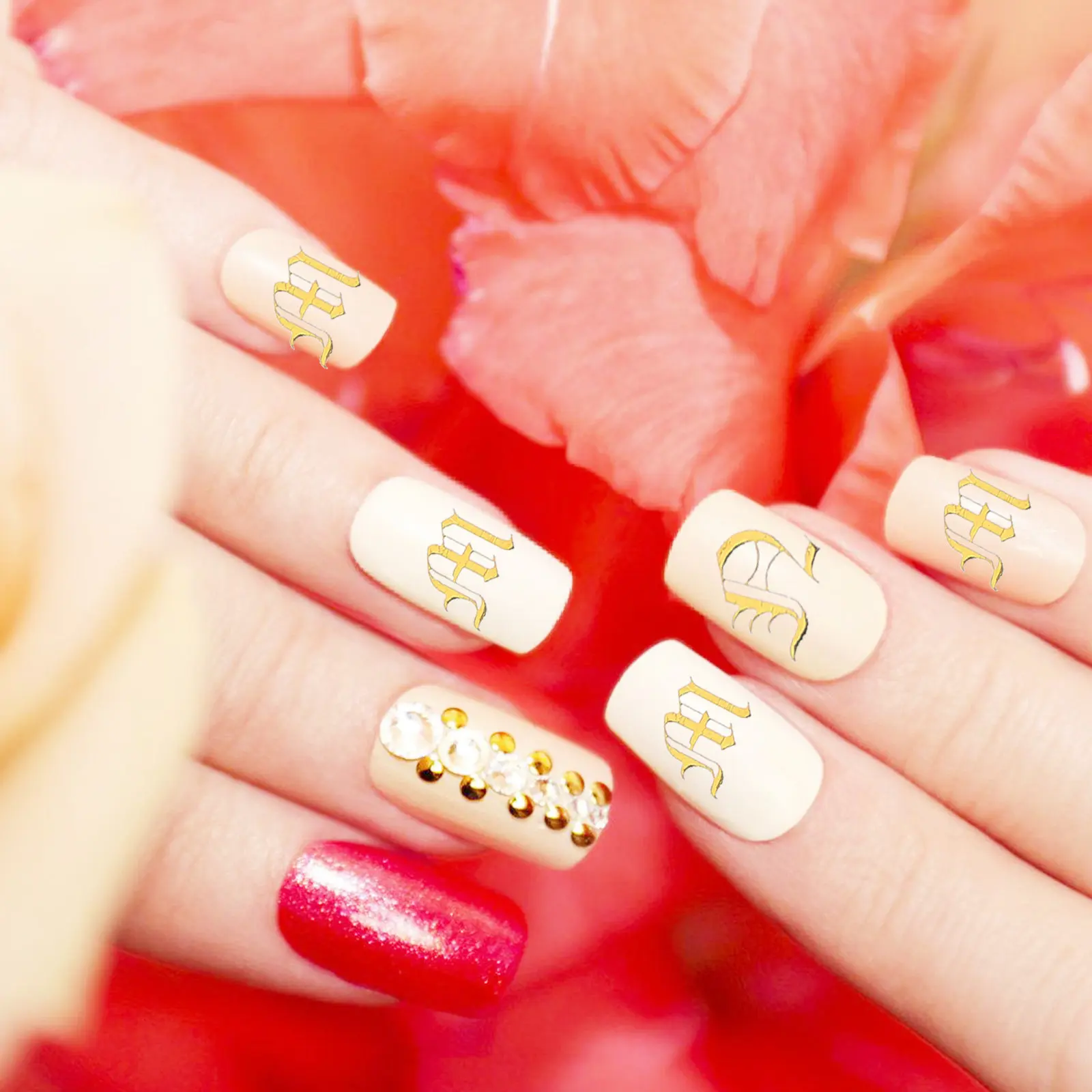 5 Sheets Nail Stickers Alphabet Self-Adhesive Manicure Stickers DIY Nail Art Supplies Easy to Use Long-Lasting Decoration