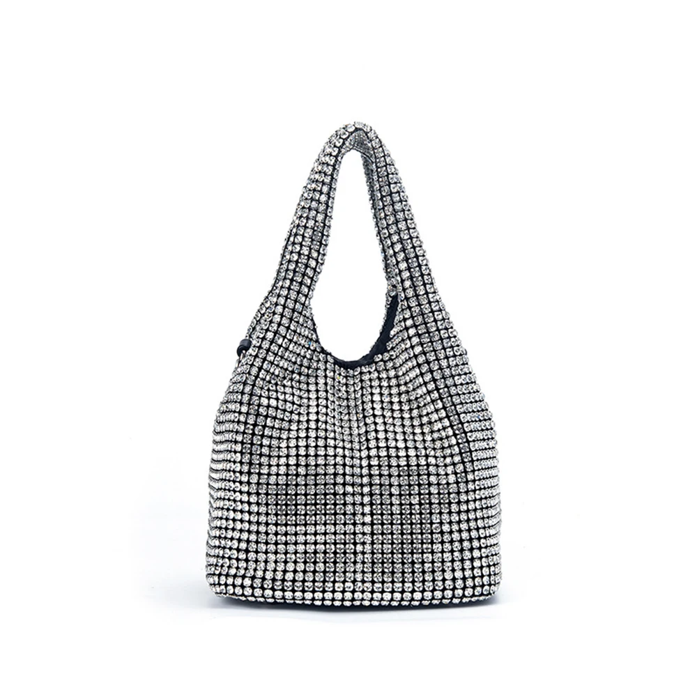 

2024 Trend Diamond Set Water Diamond Fashion Handheld Bucket Bag Single Shoulder Diagonal Straddle Chain Handheld Bag Women