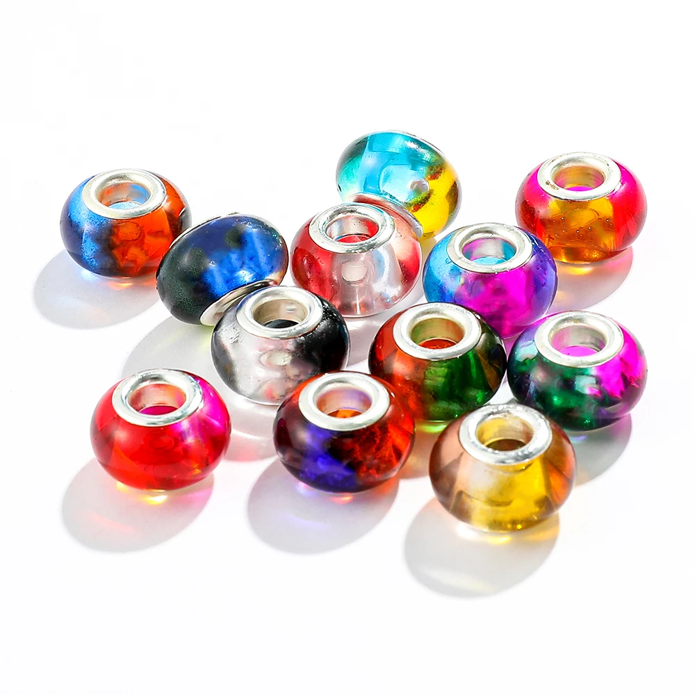 

20PCS/Set Colorful Resin Spacer Beads Large Hole Beads Making DIY Charm Bracelet Necklace Jewelry Accessories Cosplay