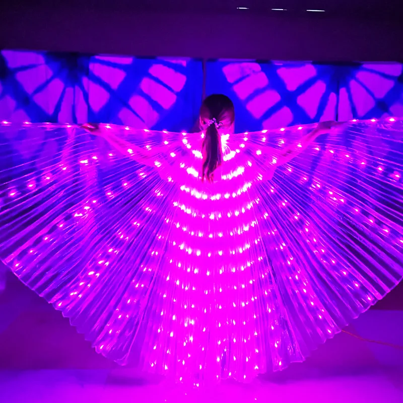 LED Dance Fairy Wings Colorful Butterfly Belly Dancing Costume Easter Christmas Halloween Oriental Belly Dance Wings Lights Lamp