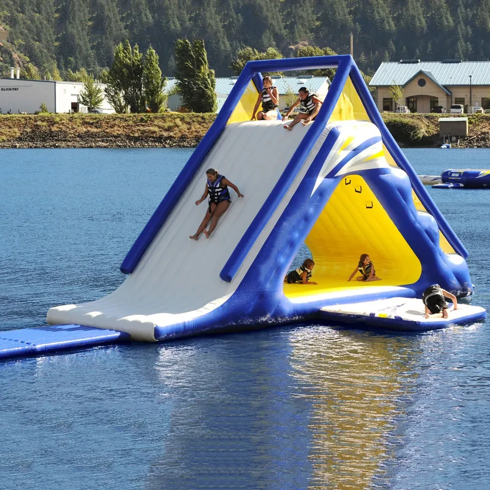 Commercial Grade Inflatable Triangle Water Slide, Durable Water Theme Park Equipment for Outdoor Playgrounds, Adults & Children