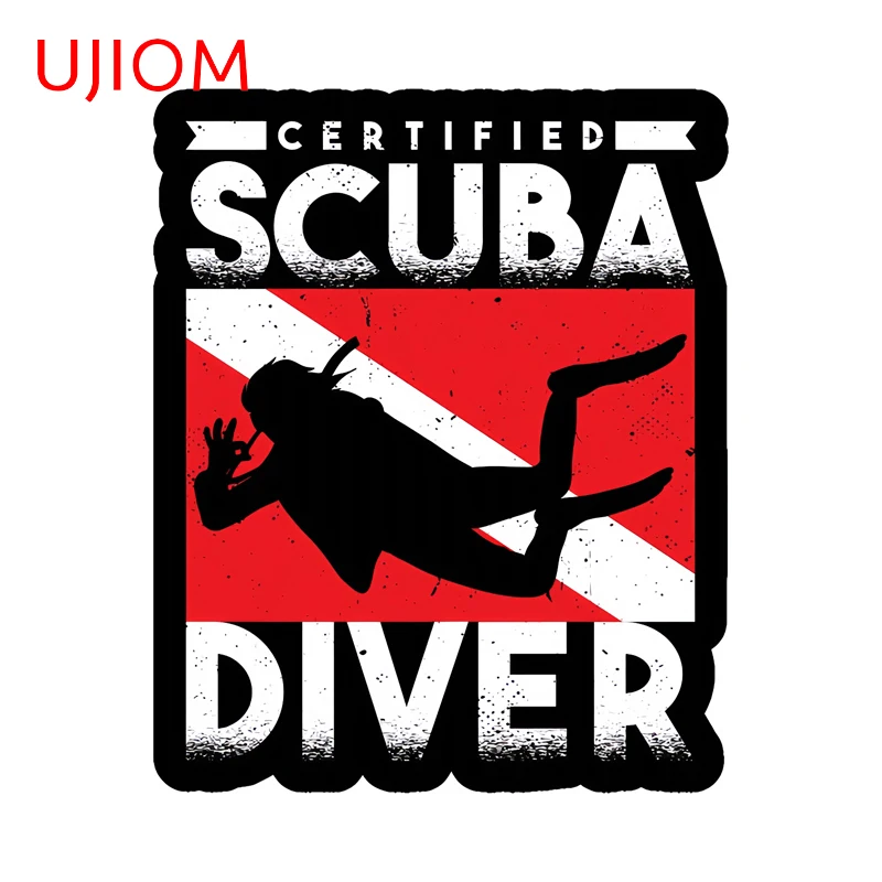 UJIOM Scuba Diving Red Logo Wall Sticker Enchanting Tendy Living Room Occlusion Scratch Decal Cupboard Vestibulec Decoration