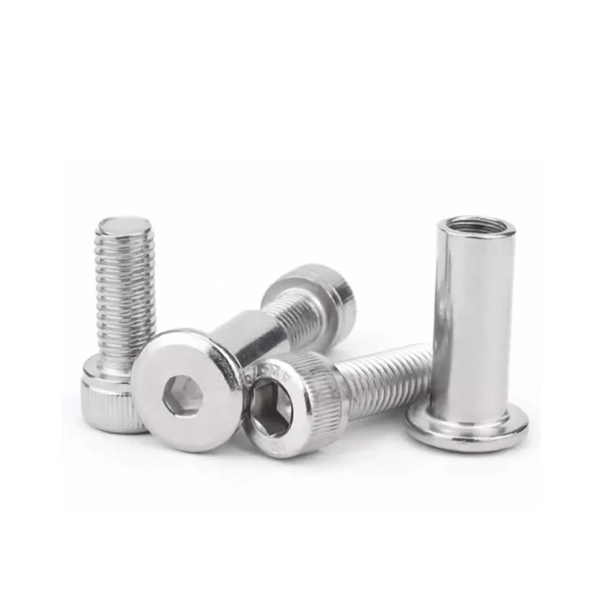 304 Stainless Steel Cup Head Hexagonal Clamp Plate Screw Furniture Docking Combination Bolt Locking Screw M6M8