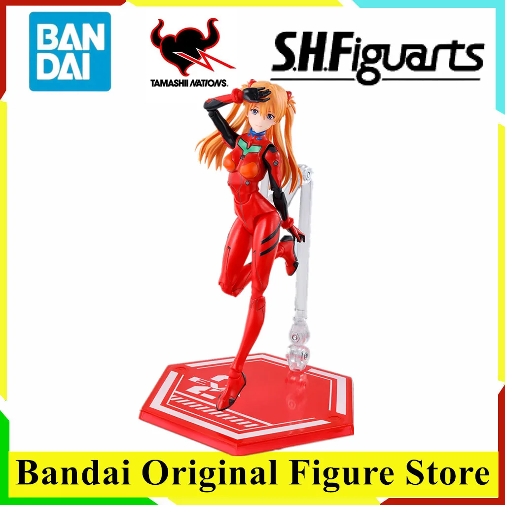 

Original BANDAI S.H.Figuarts Souryuu Asuka Langley Evangelion Shin Gekijouban Q Action Figure Toys EVA Anime Figurine Joint Doll