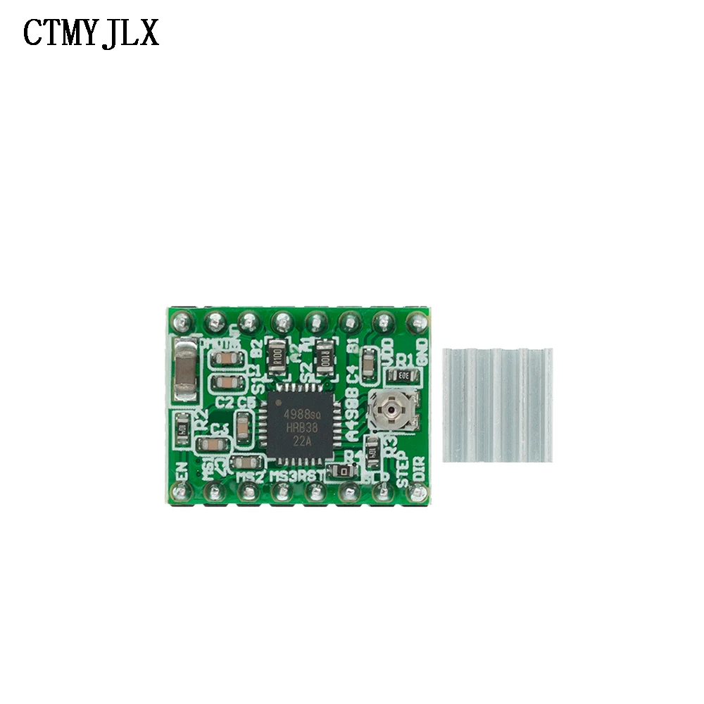 10pcs A4988 StepStick Stepper Driver + Heat sink For Reprap 3D Printer Parts Stepper Motor Driver With Heatsink DIY Electronic