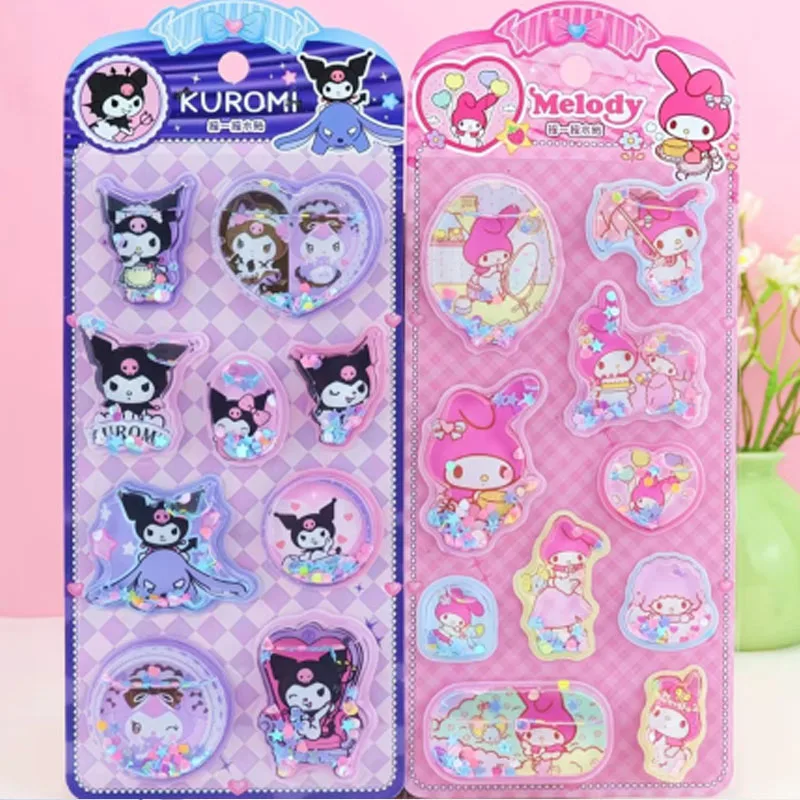 Pegatinas 3D de Anime Kawaii Sanrio Shake, cuaderno artesanal, álbum de fotos, diario, decoración Manual, papelería para estudiantes, juguetes para niños