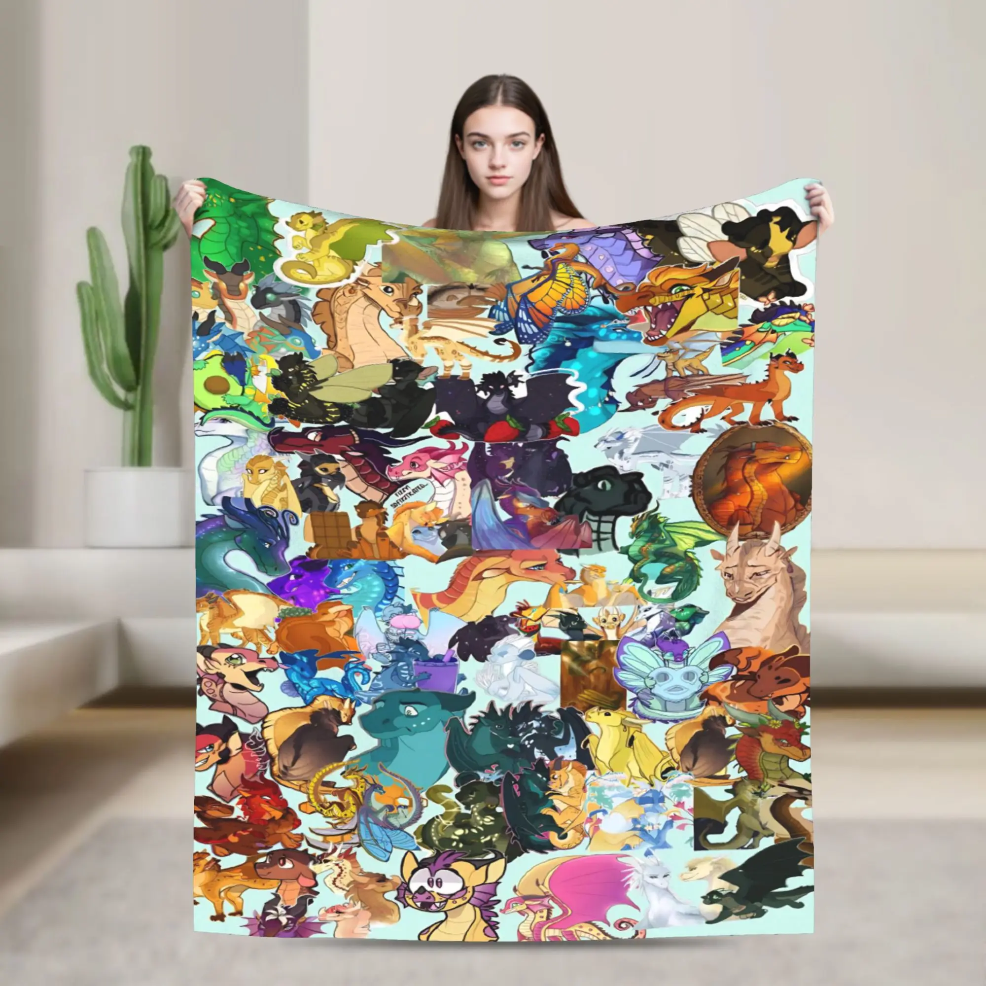 

Wings of Fire Tsunami Glory and Sunny Dragon Soft Blanket Plush Throw Blanket Funny Bedroom Flannel Bedspread Sofa Bed Cover