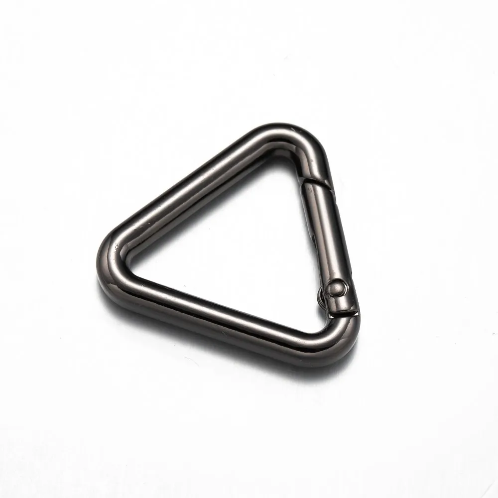 5Pcs Metal Triangles Rings Spring Clasp Carabiner Connector Hook DIY Handbag Keychain Keys Jewelry Making Supplies Accessories