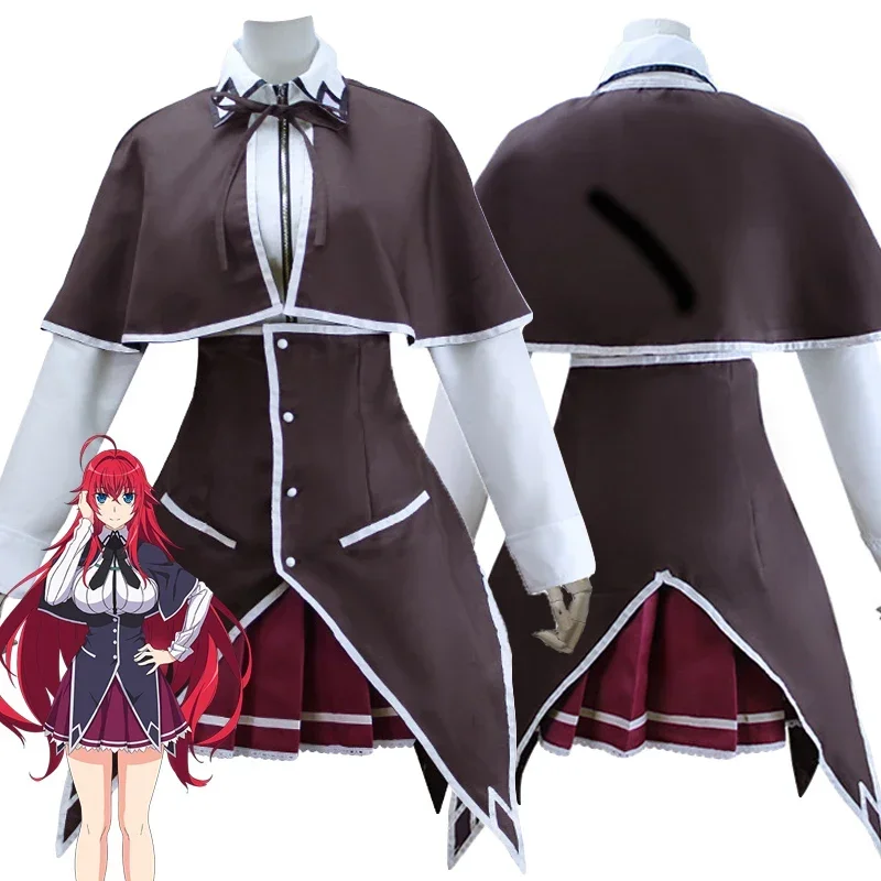 

New Anime Rias Gremory Cosplay Costume Adult Women Girls Cloak Skirt Suit Halloween Party Outfit Uniform