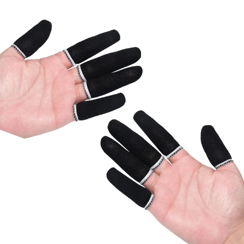 10 Uds. guantes algodón transpirables para dedos, funda protectora a prueba sudor para manualidades, protecciones en