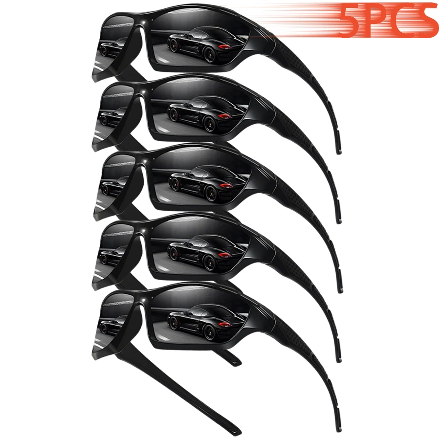 5PCS Classic Color Splicing Fashion Sunglasses Vintage Sports Outdoor Eyewear Driving Fishing Running Cycling Sun Glasses
