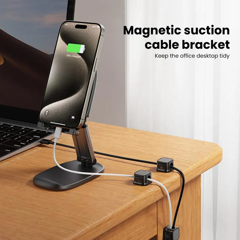 3pcs Data Cable Clip Magnetic Phone Cable Clips under Desk Wall Mounted Cord Holder Wire Keeper Cable Organizer Holder
