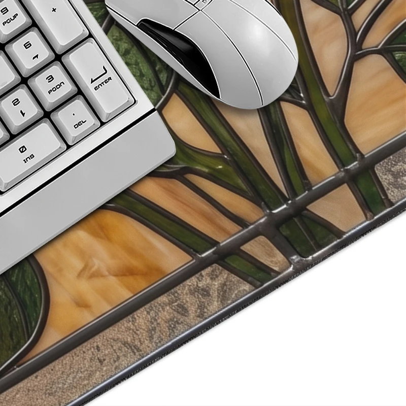 Mouse Pad Gaming Rose Stained Glass printon demand Custom Home Large Mousepad XXL keyboard pad Non-Slip Gaming laptop Mice Pad