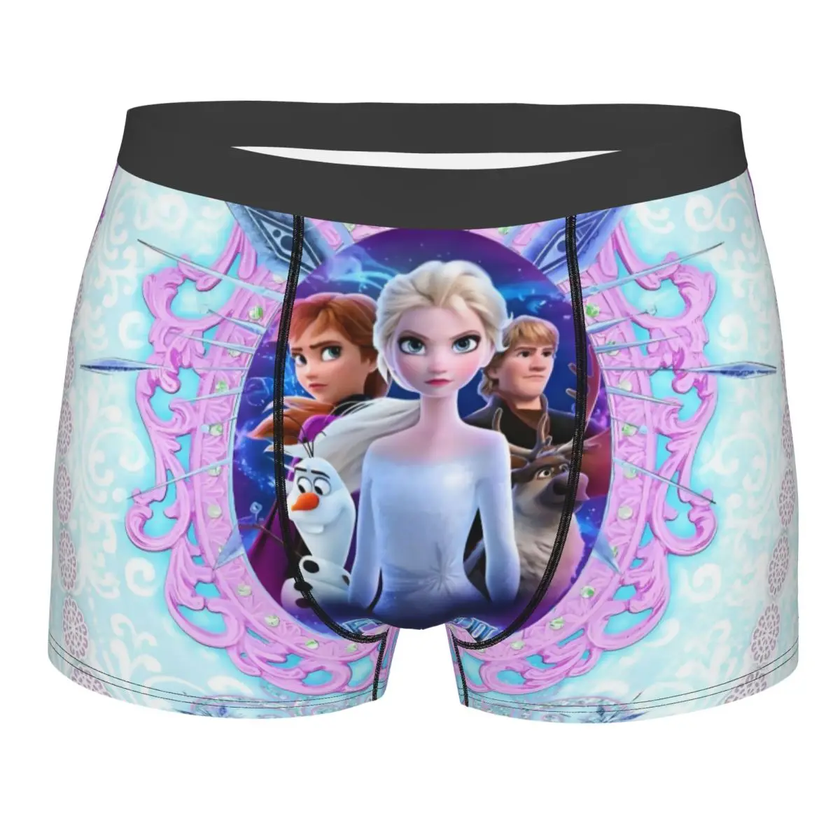 

Custom Frozen Anime Underwear Men Breathable Cartoon Movie Kawaii Princess Boxer Briefs Shorts Panties Soft Underpants For Homme
