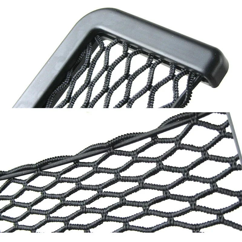 1pc Car Net Bag Holder Interior Mesh Organizer Phone Pocket Side Door Storage 15*8 cm String ABS Black Decoration