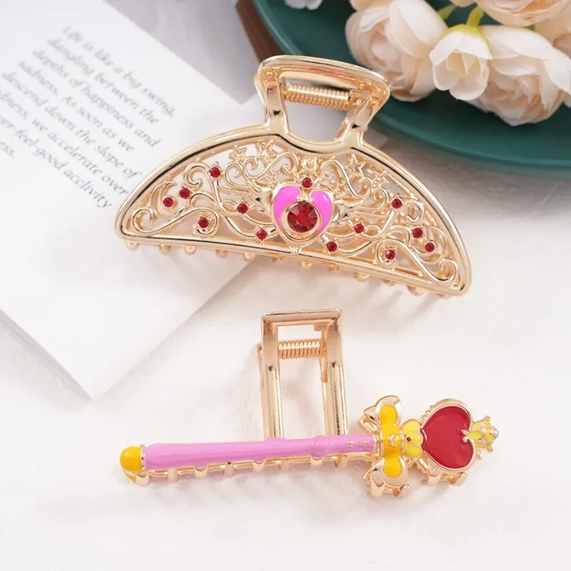 Sailor Moon Anime Kawaii Hair Clip Magic Wand Creative Metal Clip