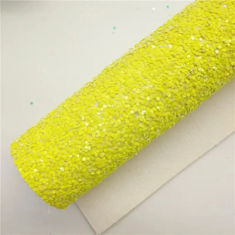 Arancione rosa verde blu giallo grosso tessuto in pelle glitterata fogli finti Glitter per fiocchi orecchini fai da te 21x29CM Q284