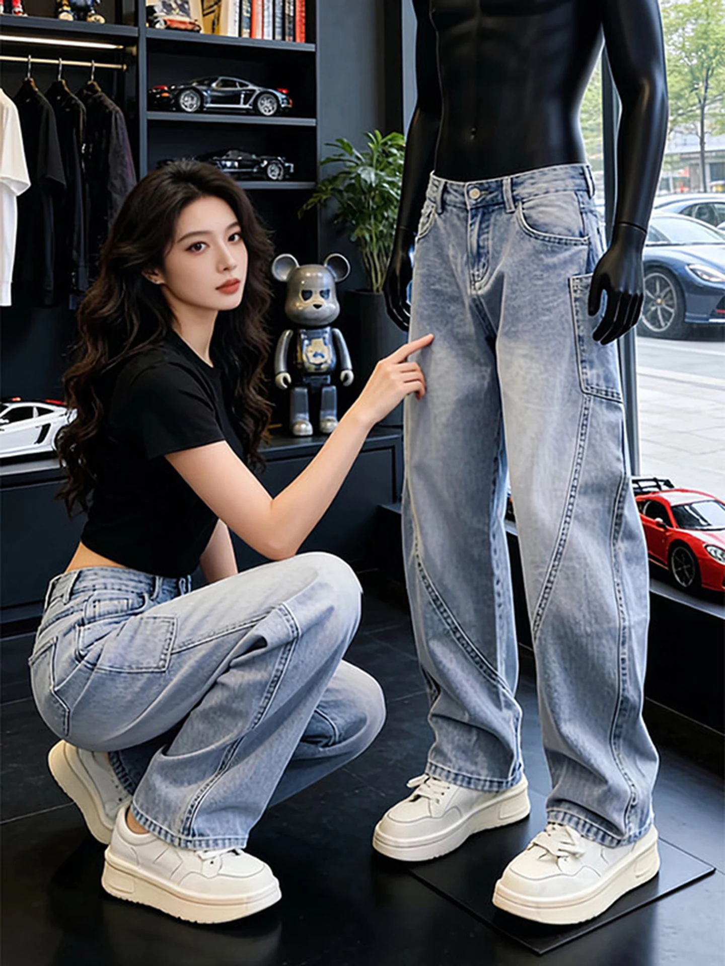 

American Sle Knife Workwear Jeans Men's Straight Leg Spring Trendy Brand Haome High End Feeling Pants