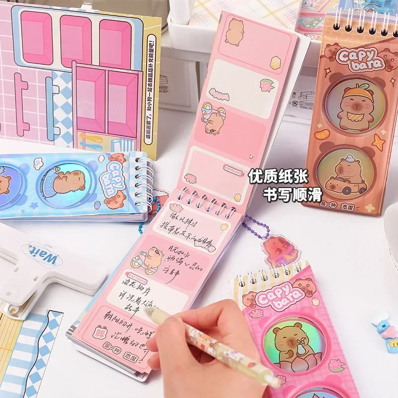 16Pcs Cute Capybara Spiral Lined Notebooks Thicker Paper Planner Daily Notes Journal Book for School Office Stationery Supplies