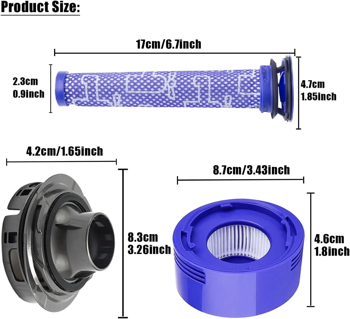 Motor Rear Cover And Rear Filter Pre-Filter for Dyson V7 V8 Vacuum Cleaner Set Replacement Accessories