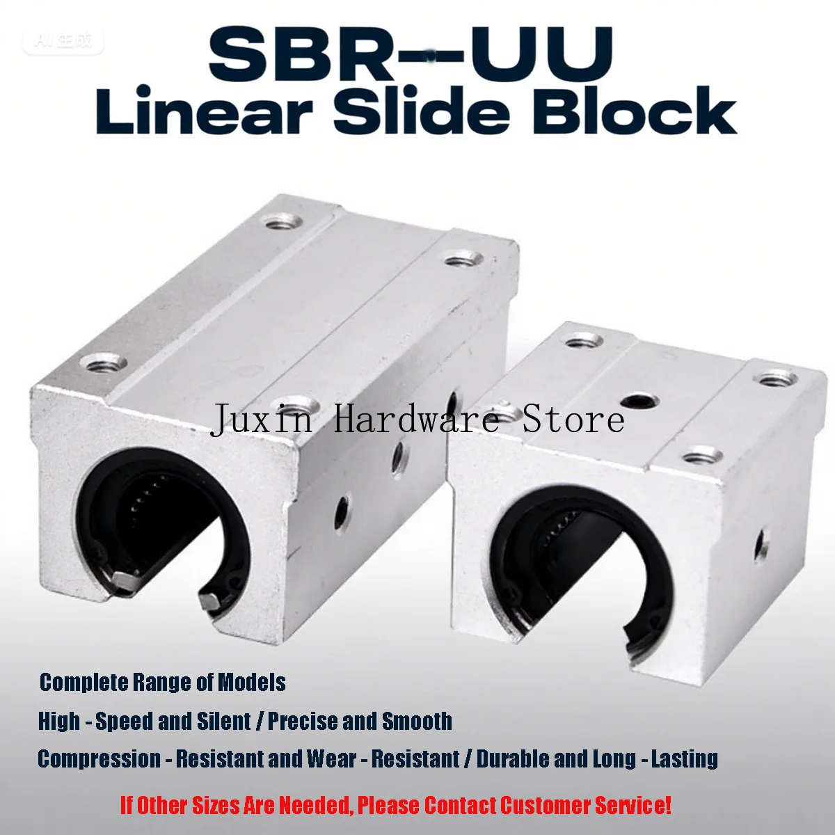 SBR10UU-SBR20UU/SBR10LUU-SBR20LUU Bloco de Corrediça Linear Slider Linear Para Roteador CNC SBR Trilho de Guia Linear 4 PCS