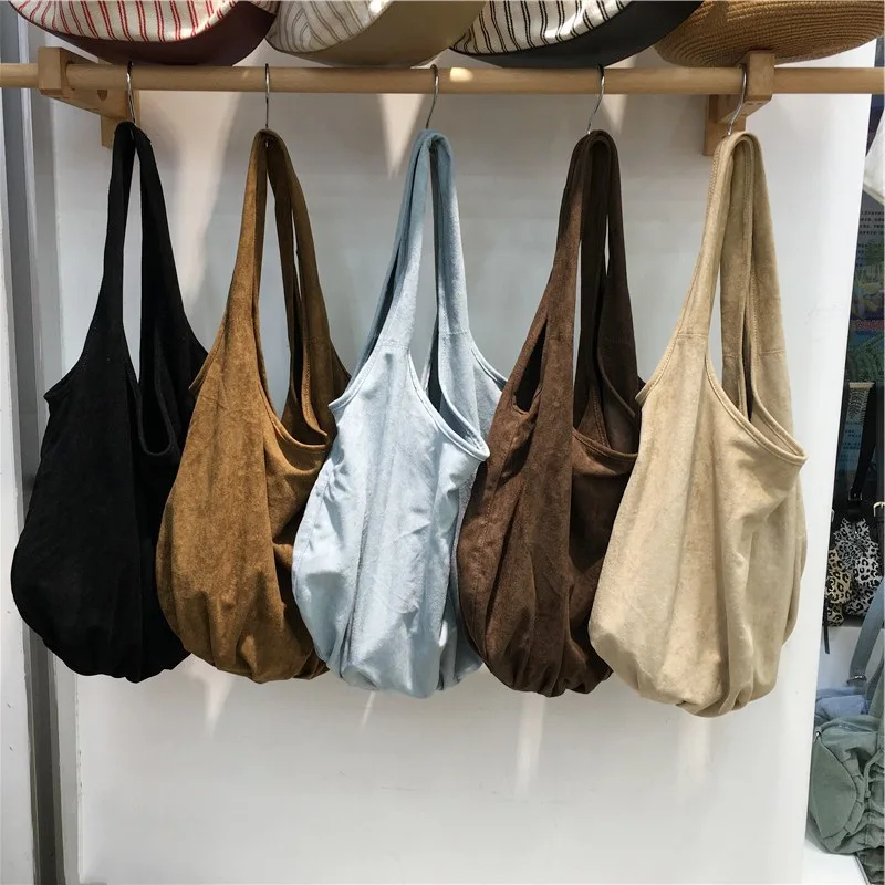 

Korean Vintage Suede Shoulder Bag -Ins Style, Versatile Tote for Women, Handheld & Armpit Carry