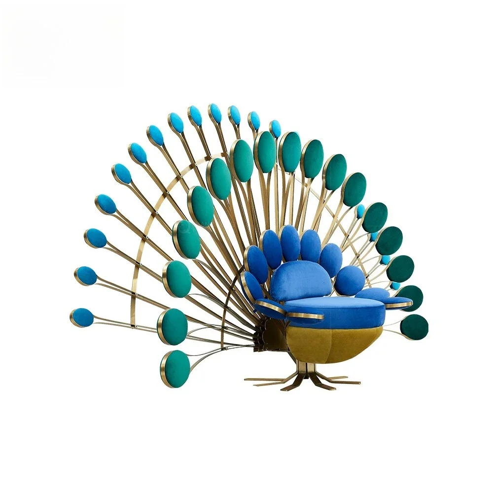 Art Exhibition Hall Lobby Light Luxury Single Leisure Chair Hotel Clubhouse Peacock Chair