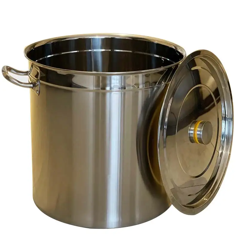 Large capacity double-layer heat preservation stainless steel soup porridge bucket in catering store