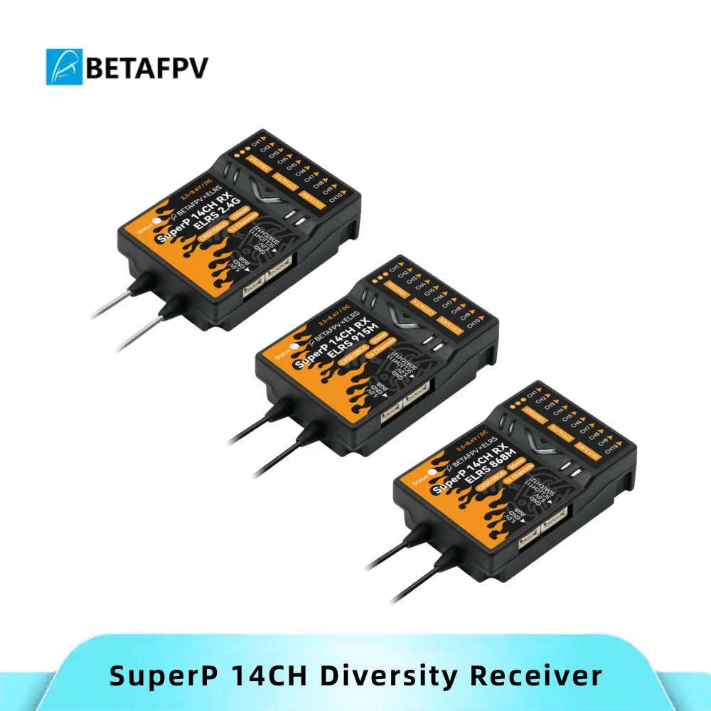 

BETAFPV SuperP 14-канальный/SuperD ELRS 915M/2,4G разнообразный приемник, совместимый с радиоуправляемой моделью, многороторное фиксированное крыло