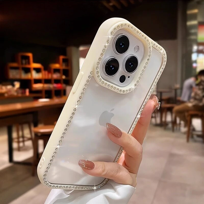 Luxuriöse Glitzer-Diamant Transparente Hülle für iPhone 17 16 Pro Max 14 15 Plus 11 12 13 Bling Strass Klare Stoßfeste Abdeckung