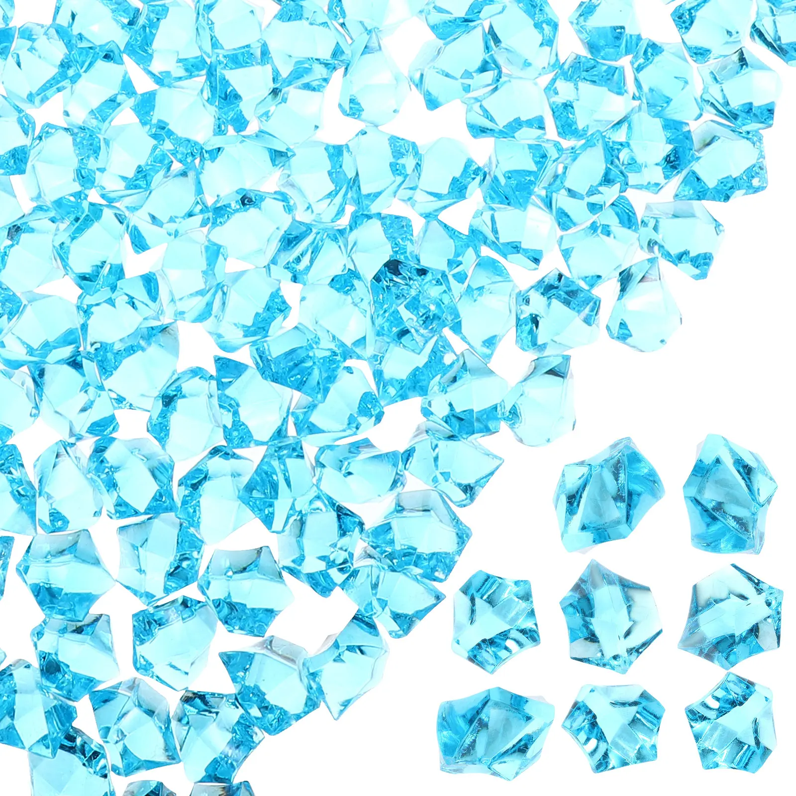 

Acrylic Crystal Stones Decorative Aquarium Rocks Blue Fluorescent Artificial Gravel Fish Tank L scaping Storage