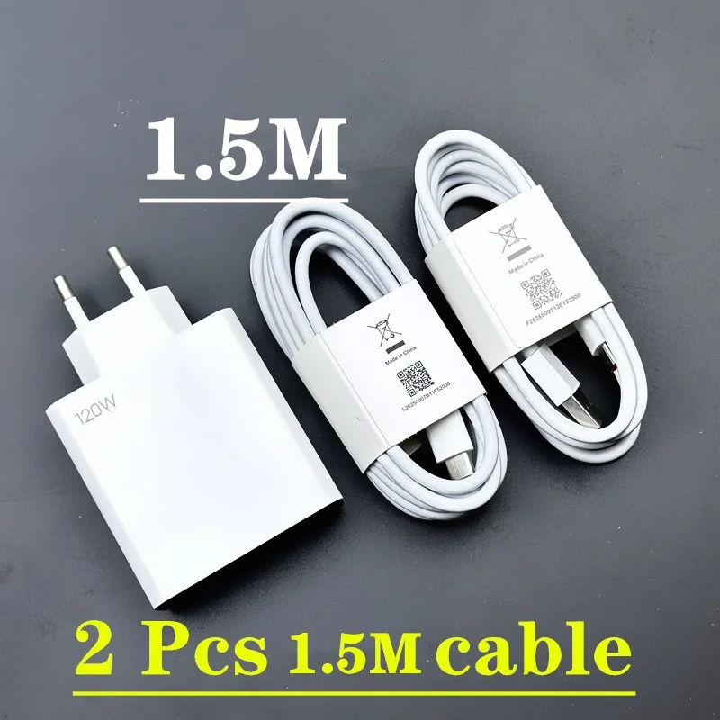 Xiaomi 120W Ladegerät Turbo Fast Charge EU Hypercharge Gan Adapter für Redmi Note 11 12 Pro Plus 5G Mi 14 13 13T Kabel