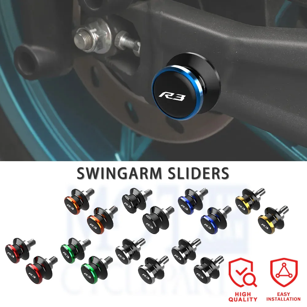 

2022 2020 Motorcycles Accessories 6MM Swingarm Spools Stand Screws Swingarm Sliders FOR YAMAHA YZF R3 YZF-R3 1999-2023 2018 2017