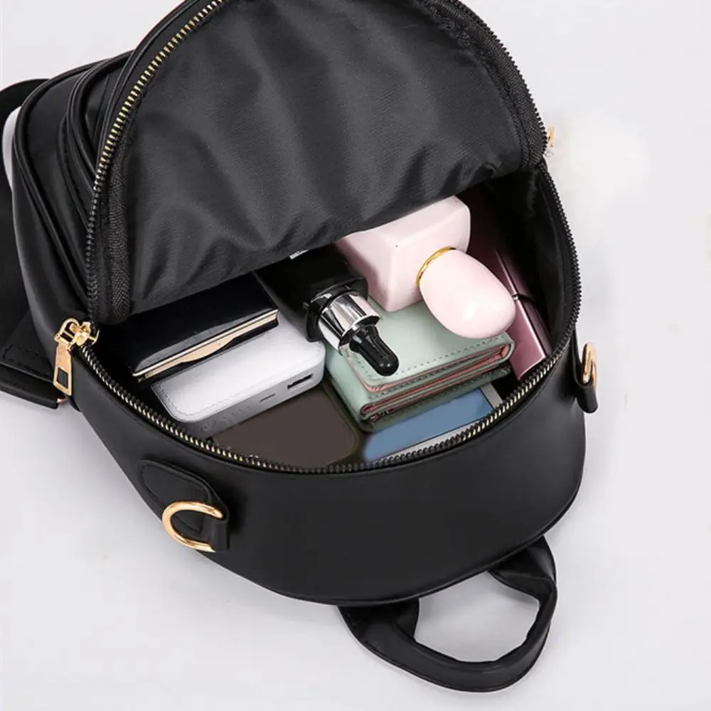 

PU Leather Small Square Backpack Simple Ins PU Casual Schoolbags Large Capacity Light Luxury Mini Bags Women Travel Daily