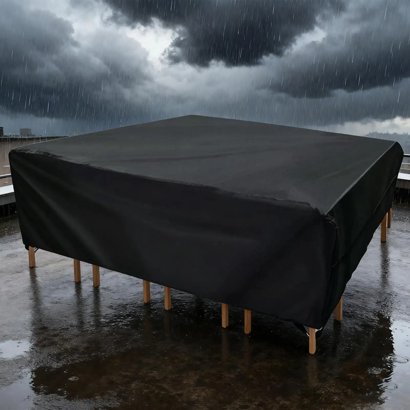 

200x160x70cm Garden Furniture Cover Waterproof Windproof Anti-UV Heavy Duty Rip Proof 210D Oxford Patio Garden Table Cover Pack