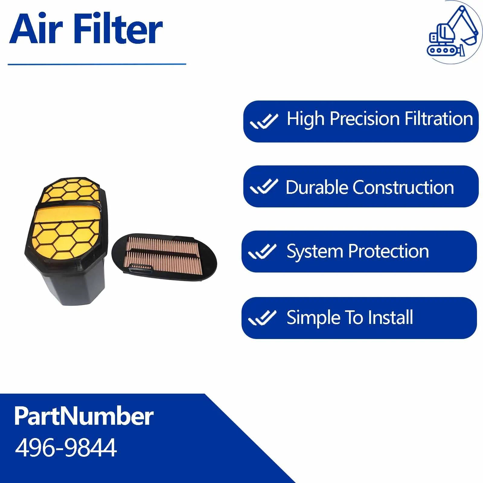 Air Filter kit JM-1091AB 496-9844 For Caterpillar CAT E330GC E336GC E340 E336 E345GC E349 E7064 Crawler Excavators
