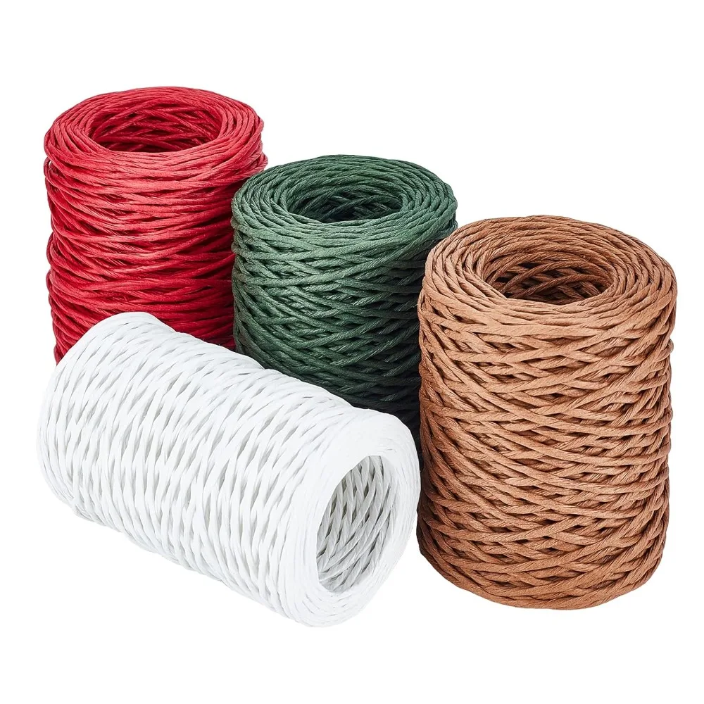 

640ft Floral Wire, 4 Color Bind Wire Wrap Twine 2mm Rustic Vine Wrapping Wire Craft Wire for Wreaths Flower Bouquets Wrapping