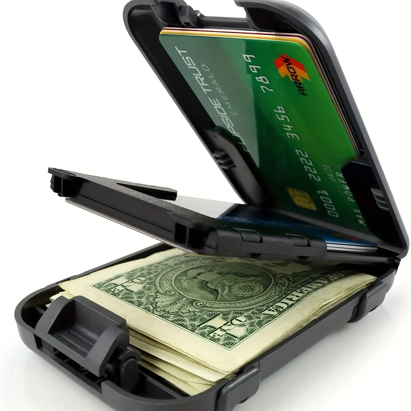Metal ID Bank Credit Card Holder Wallet Anti RFID Blocking Minimalist Mens Ultra Thin Aluminum Clip Pocket Cash Case
