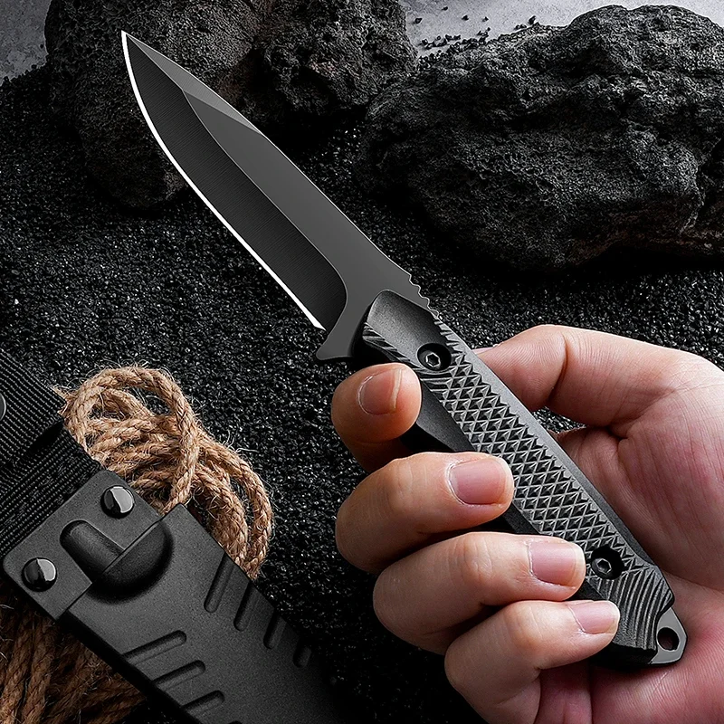 

7Cr13 High Hardness Outdoor Straight Knife - Camping Survival Hunting Rescue Tool, ABS Handle, EDC Tactical Gear Multi-tool