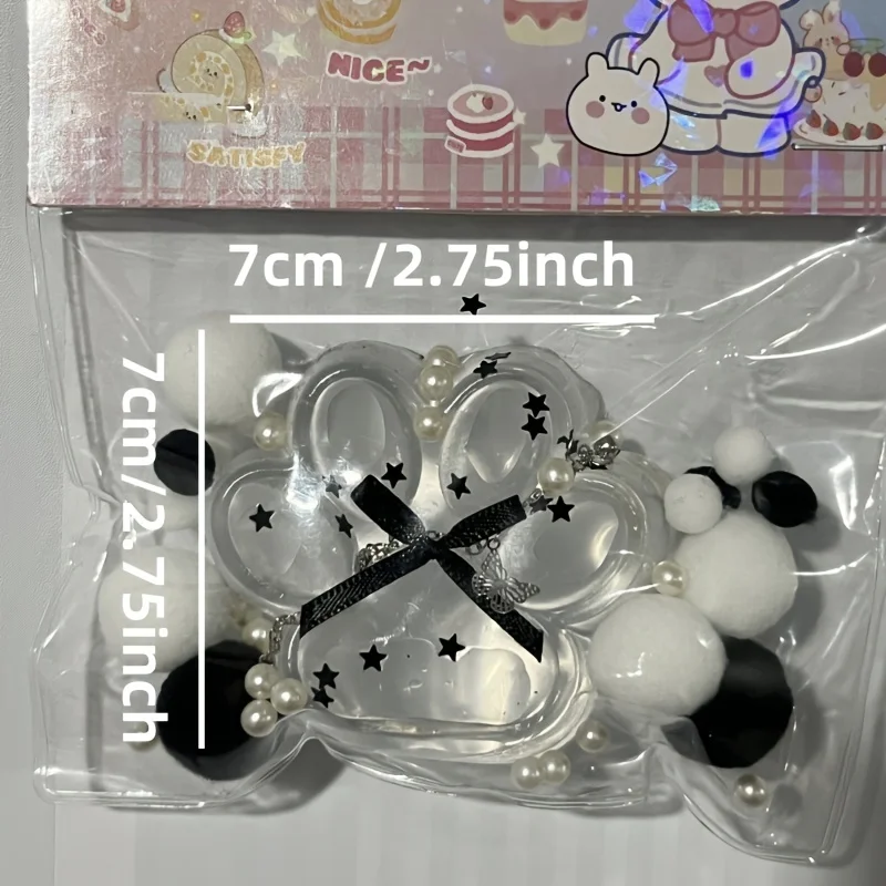 透明ソフトピンチスローリバウンドスクイーズバタフライノット猫の爪 - 装飾ビーズ付き大人用スクイーズおもちゃ - ホリデーパ