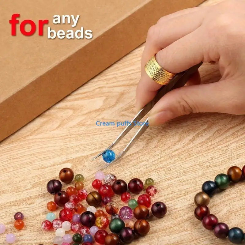 50LE Beaded Needles Foldable Beaded Needles Set for Jewelry Making with Needle Bottle