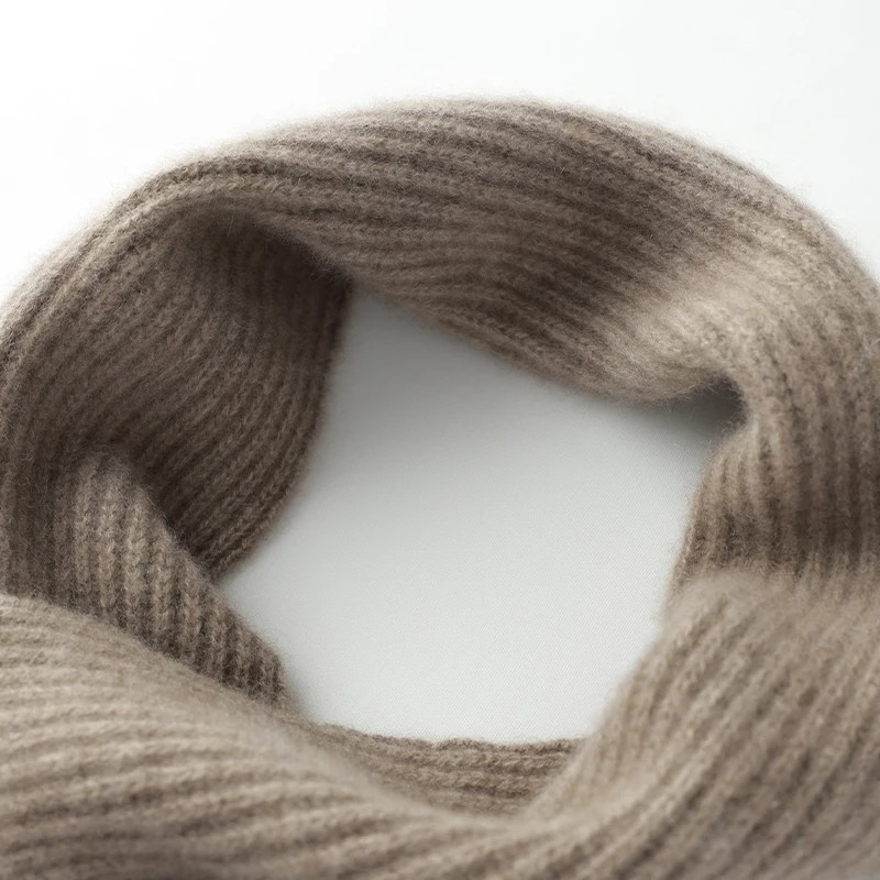 خريف جديد 100% وشاح كشمير ناعم نقي للجنسين وشاح صغير عالمي متعدد الاستخدامات مثقب مزدوج Yuanbao الرقبة أدفأ #6