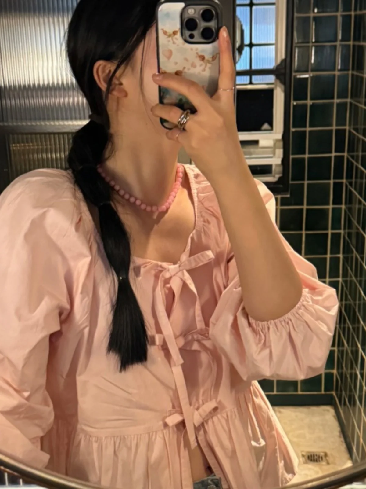 Vintage Chic Long Sve irt haut pour femme Design Simple Sensation réduction de l'âge printemps Faion coton décontracté ample irt