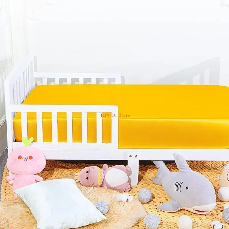 U50F Smooth & Gentle Crib Sheet Polyester & Non irritating Bed Cover Delicate & Pleasant Infant Bedding Breathable Crib Sheet