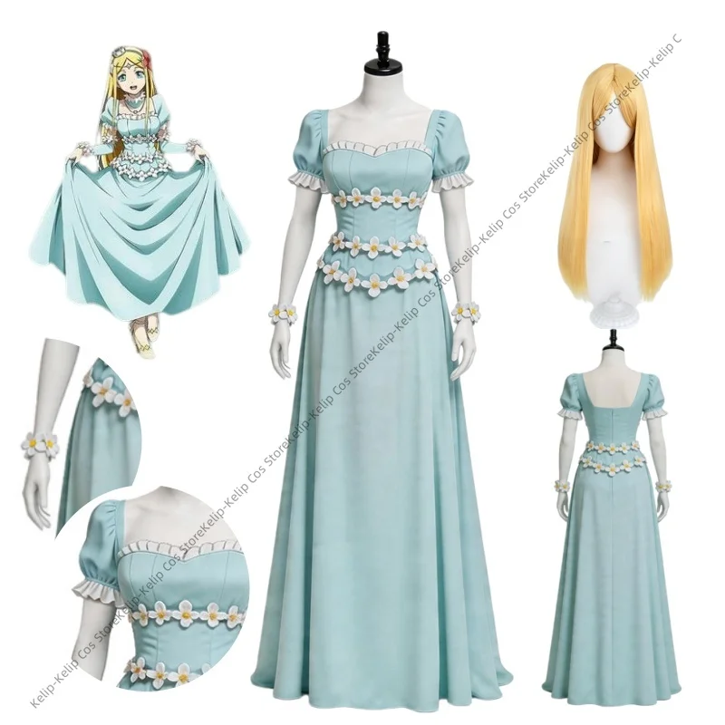 

Princess Lana Cosplay Overlord Season 4 Costume Golden Princess Renner Theier Chardelon Dress Royal Kingdom Elegant Gown