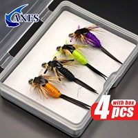 ANFS 4pcs Fly Fishing Lure - Realistic Fly Design for Trout Fishing, Amazing Fishing Lure for Angler