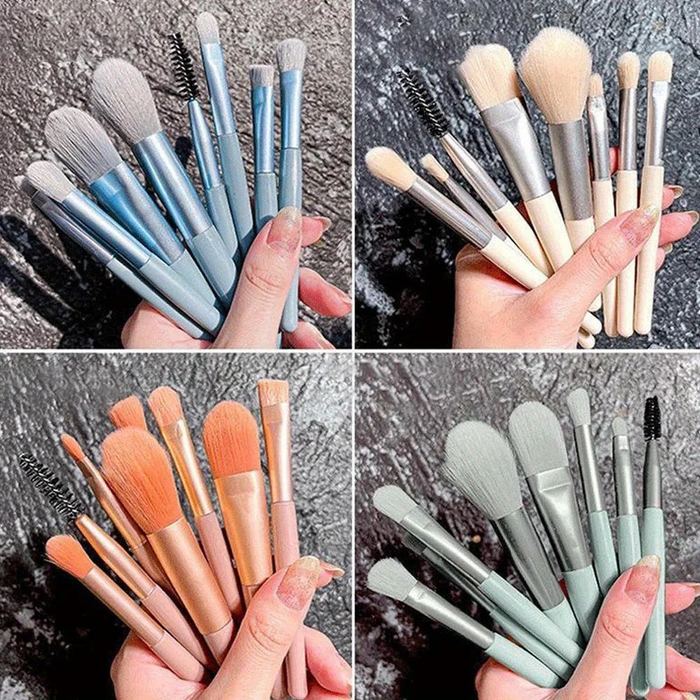 8Pcs Kosmetik Foundation Erröten Pulver Lidschatten Blending Make-Up Pinsel Weichen, Flauschigen Make-Up Pinsel Schönheit Werkzeuge Make-Up Pinsel